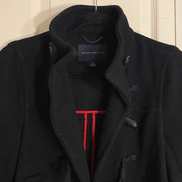 Banana Republic - black wool toggle button coat - Picture 5 of 6